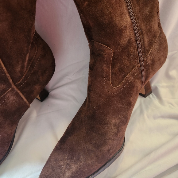 Dolce Vita Chocolate Suede Over the Knee Boots - Picture 4 of 8